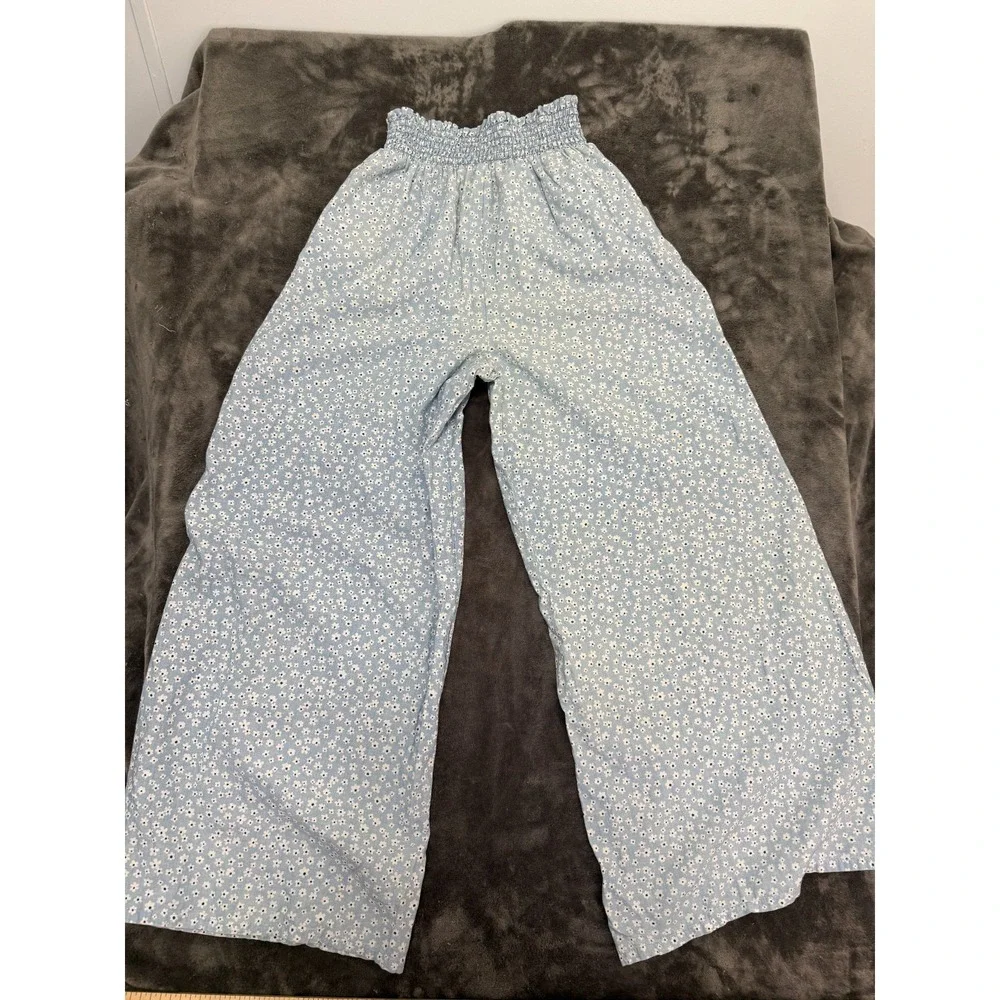 American Eagle Floral Boho Cottage Smocked Waist Wide Leg High Waist Pants Small